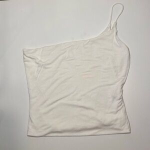 White One Shoulder Crop Top size small